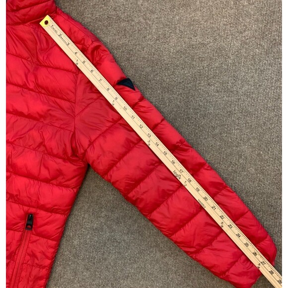 GUESS Jacket Mens M Light Weight Puffer Quilted Packable Nylon Red Zip-Up - Picture 7 of 10